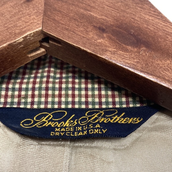 Brooks Brothers Sport Coat Mens 39S Tan Red Green Check Blazer Made in USA - Picture 12 of 15